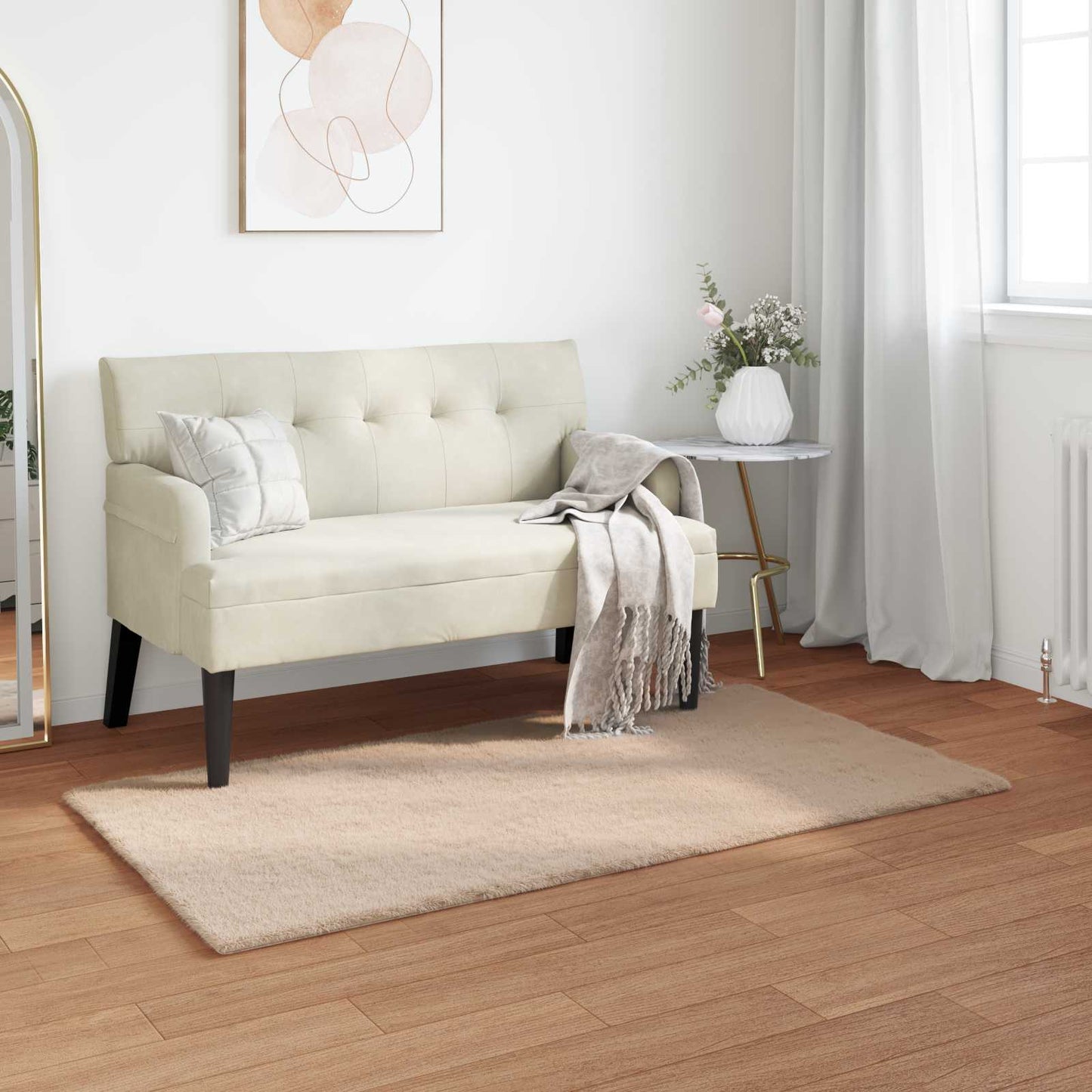 vidaXL Χαλιά Ψεύτικου Κουνελιού Olite Taupe 60 x 110 cm Πολυεστέρας