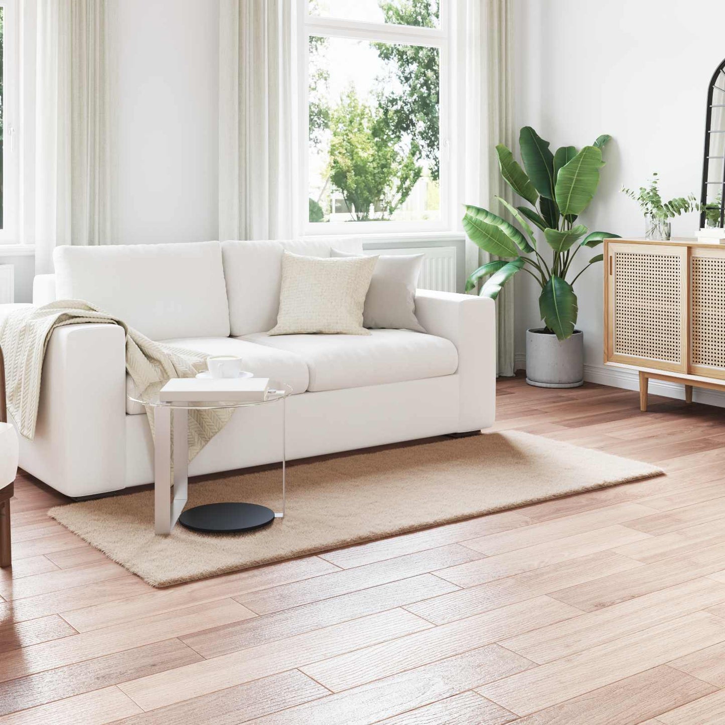 vidaXL Χαλιά Ψεύτικου Κουνελιού Olite Taupe 100 x 200 cm Πολυεστέρας