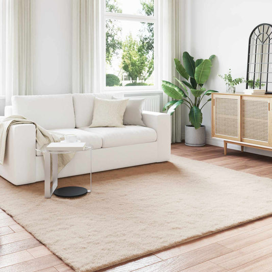 vidaXL Χαλιά Ψεύτικου Κουνελιού Olite Taupe 240 x 240 cm Πολυεστέρας