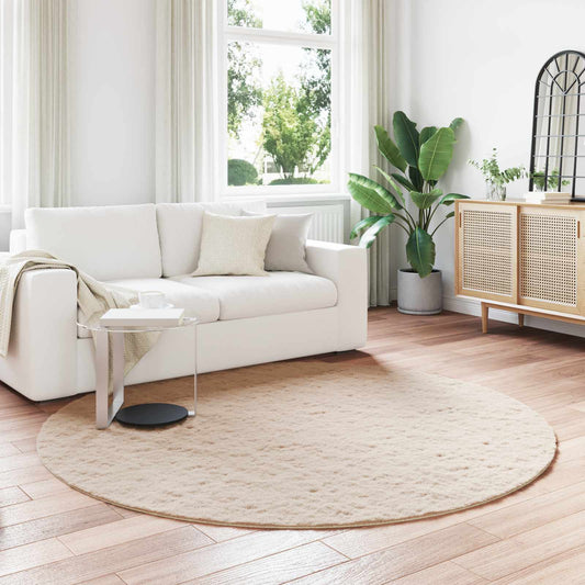 vidaXL Χαλιά Ψεύτικου Κουνελιού Olite Taupe Ø 160 εκ. Πολυεστέρας