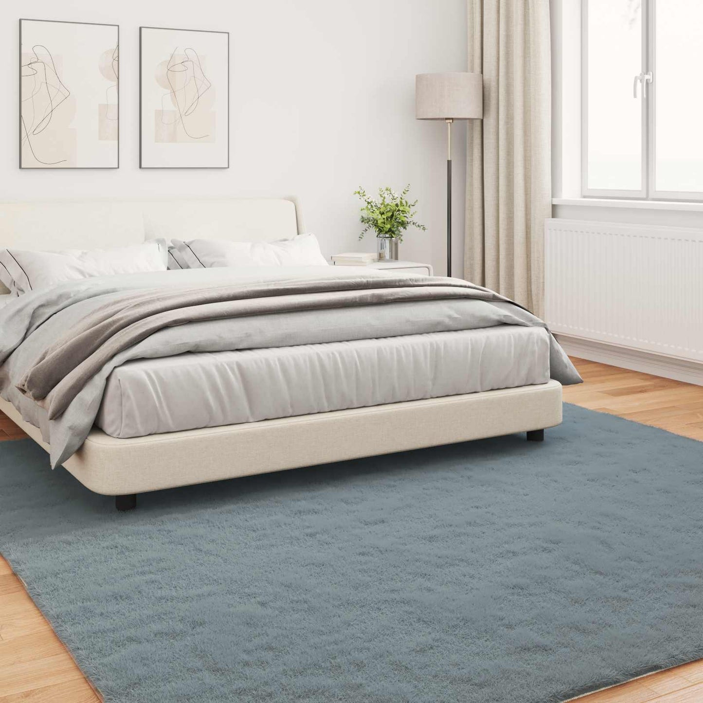 vidaXL Χαλιά Ψεύτικου Κουνελιού Olite Ανθρακί 240 x 240 cm Πολυεστέρας