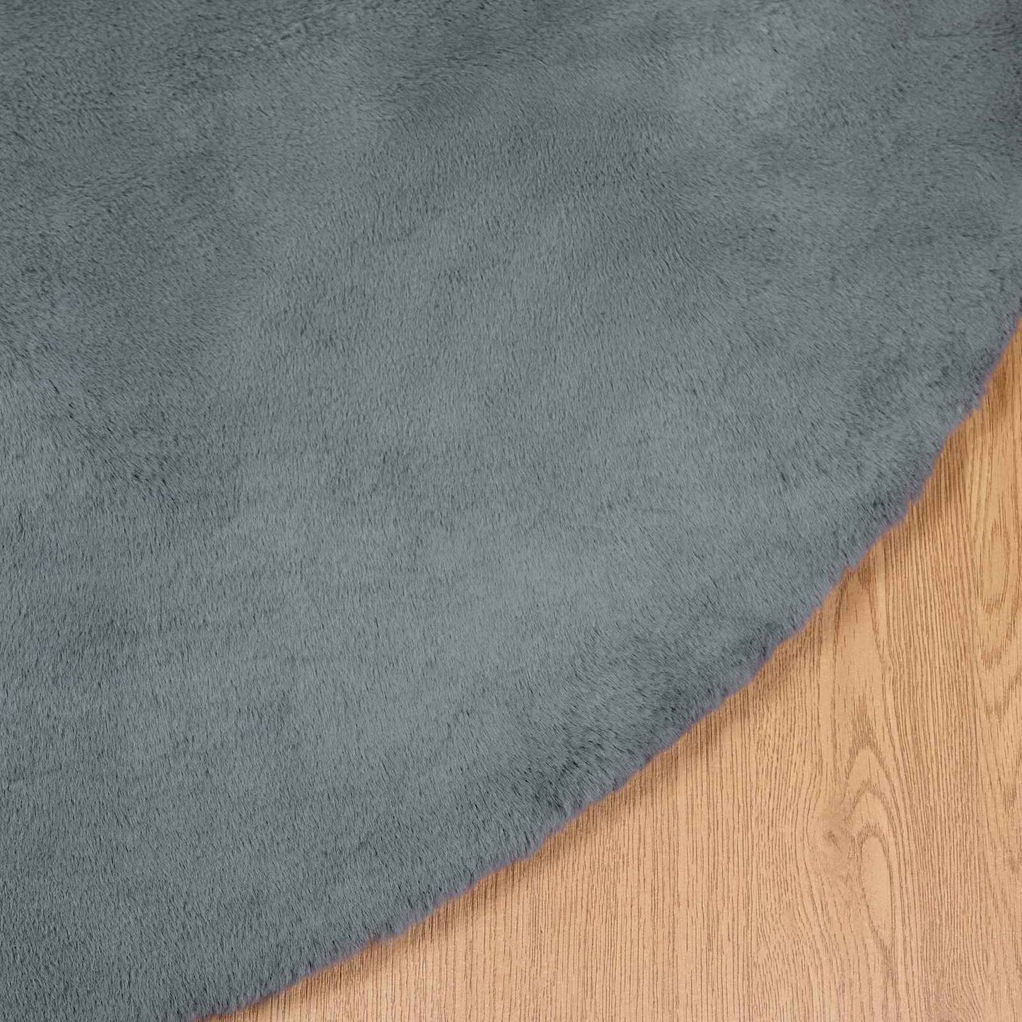 vidaXL Χαλιά Ψεύτικου Κουνελιού Olite Ανθρακί Ø 80 εκ. Πολυεστέρας