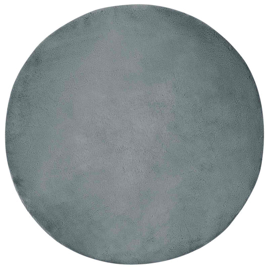 vidaXL Χαλιά Ψεύτικου Κουνελιού Olite Ανθρακί Ø 100 εκ. Πολυεστέρας