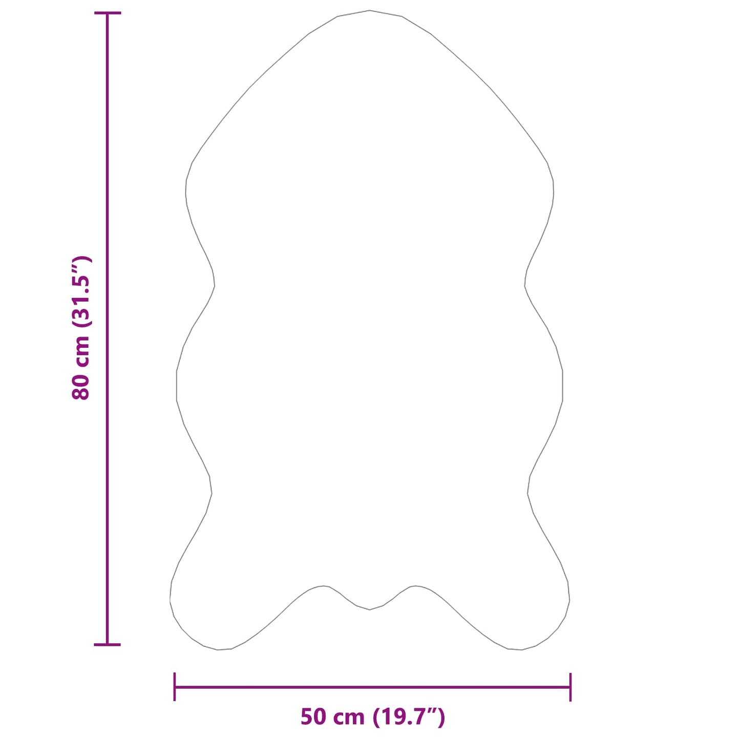 vidaXL Χαλιά Ψεύτικου Κουνελιού Olite Ανθρακί 50 x 80 cm Πολυεστέρας