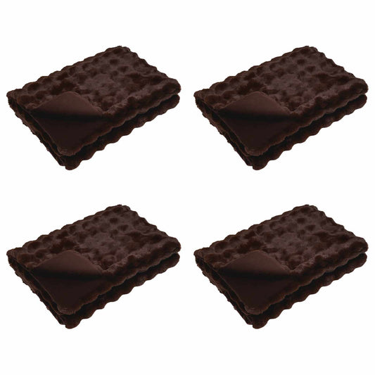 vidaXL Ψεύτικη κουβέρτα από κουνέλι 4 pcs Καμηλοπάρδαλη 130 x 150 cm