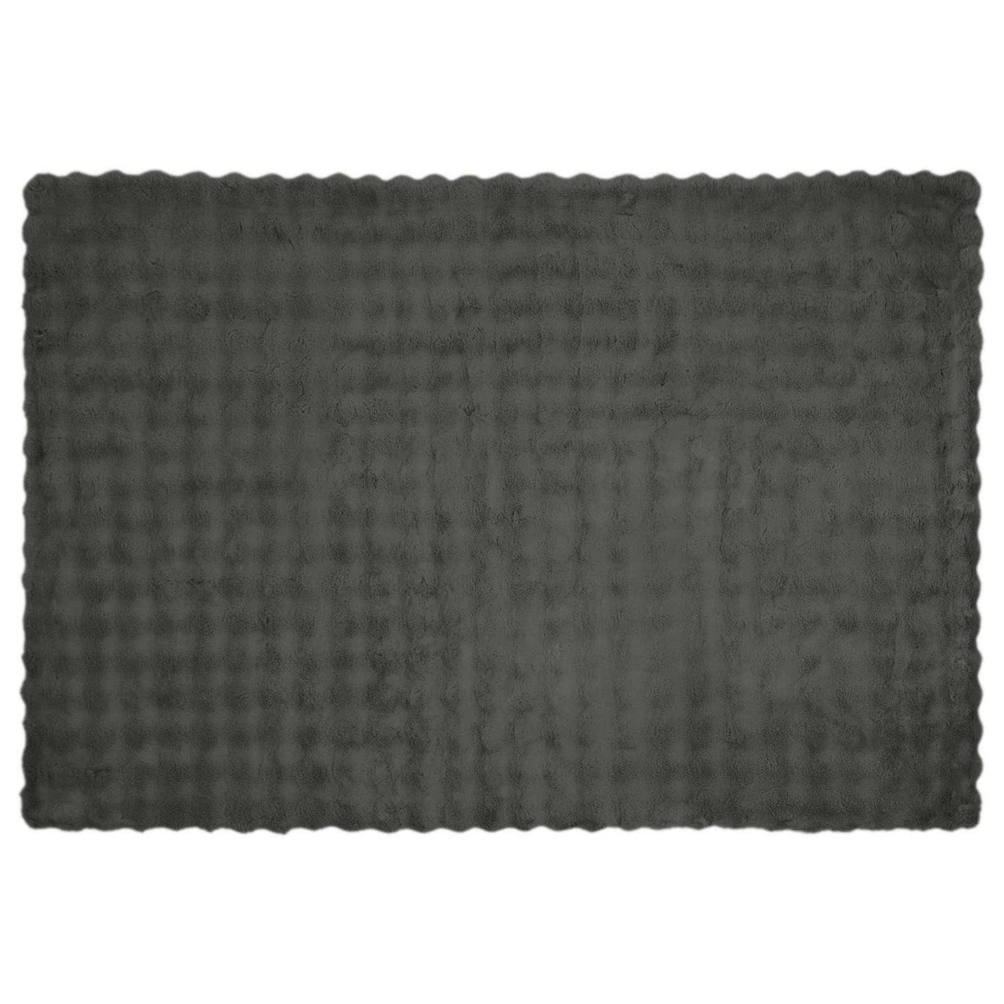 vidaXL Ψεύτικη κουβέρτα από κουνέλι Σκούρο Γκρι 150 x 220 cm