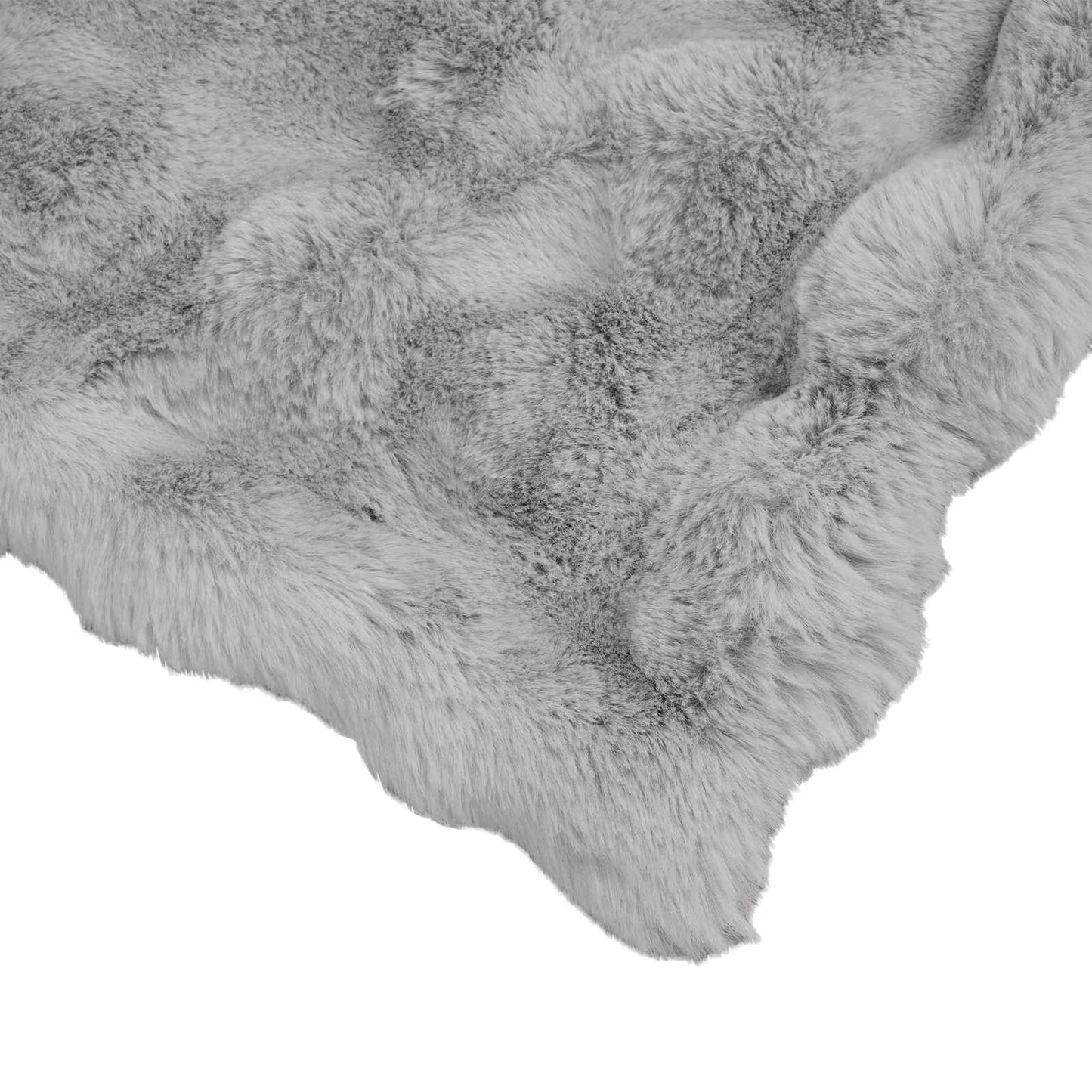 vidaXL Ψεύτικη κουβέρτα από κουνέλι Γκρι 130 x 150 cm Πολυεστέρας