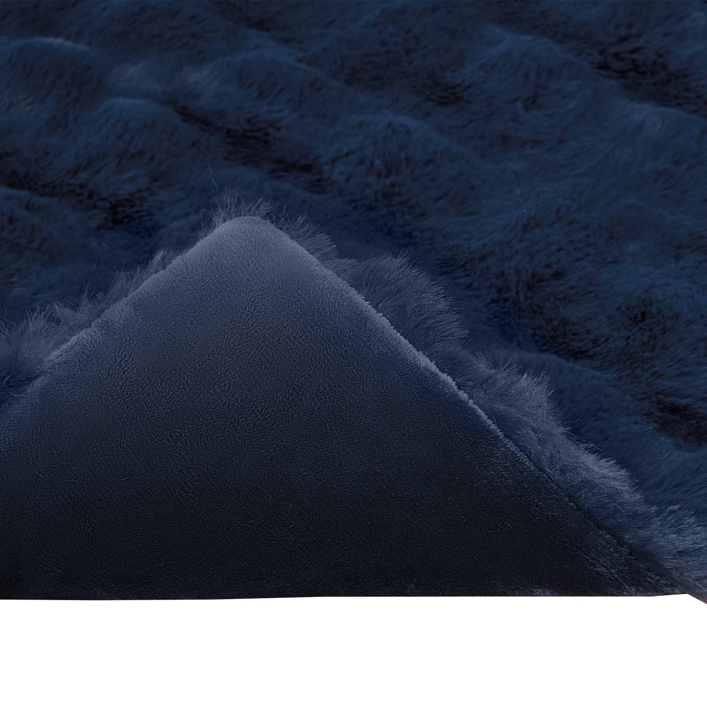 vidaXL Ψεύτικη κουβέρτα από κουνέλι 4 pcs Θαλασσί Μπλε 220 x 240 cm