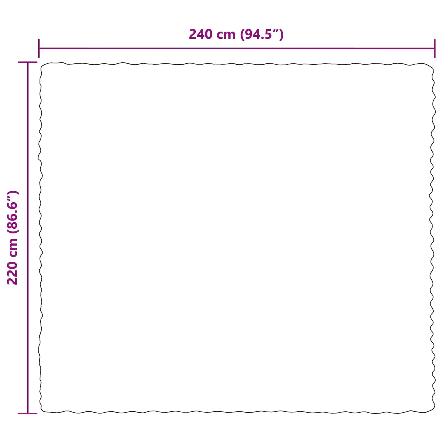 vidaXL Ψεύτικη κουβέρτα από κουνέλι 4 pcs Θαλασσί Μπλε 220 x 240 cm