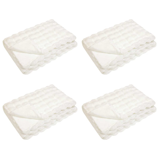 vidaXL Ψεύτικη κουβέρτα από κουνέλι 4 pcs Λευκό 150 x 220 cm