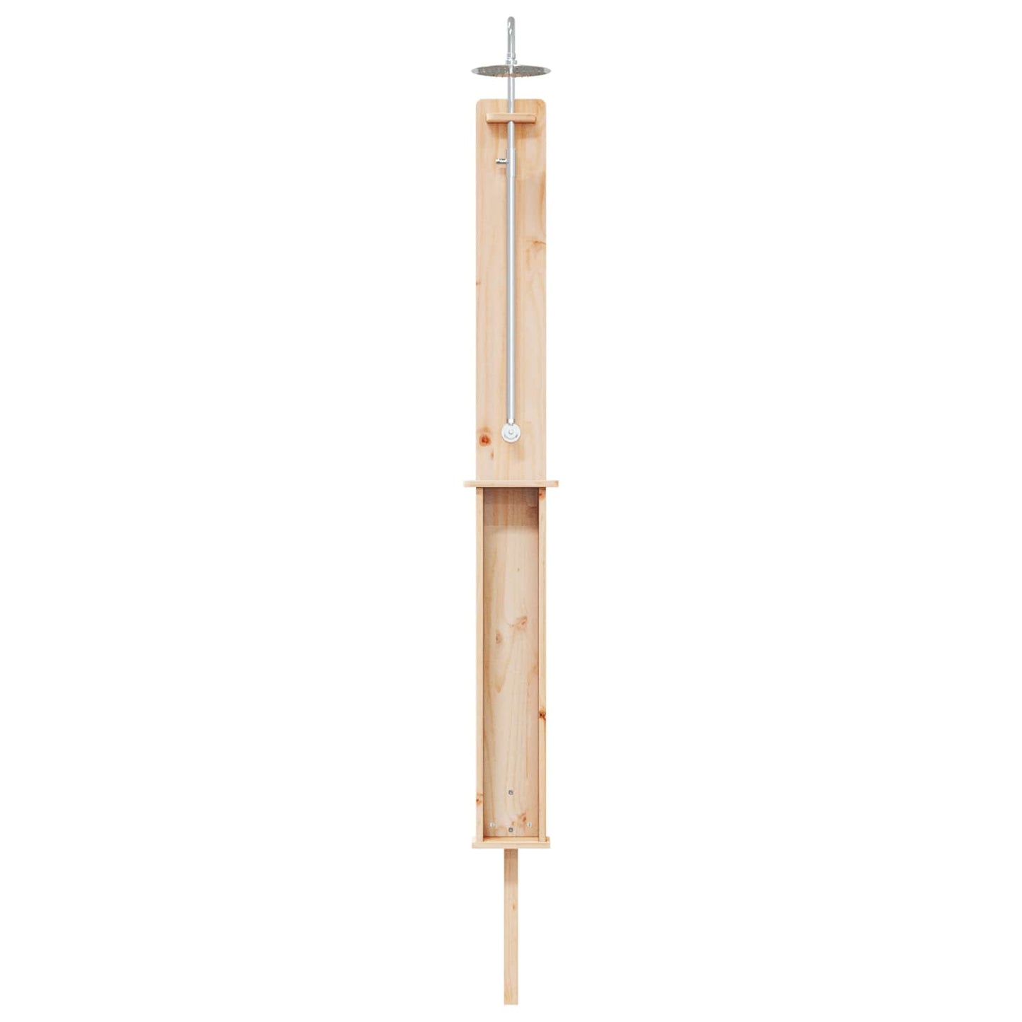 vidaXL Εξωτερικό ντους 246 cm Μασίφ ξύλο πεύκου και ανοξείδωτο ατσάλι
