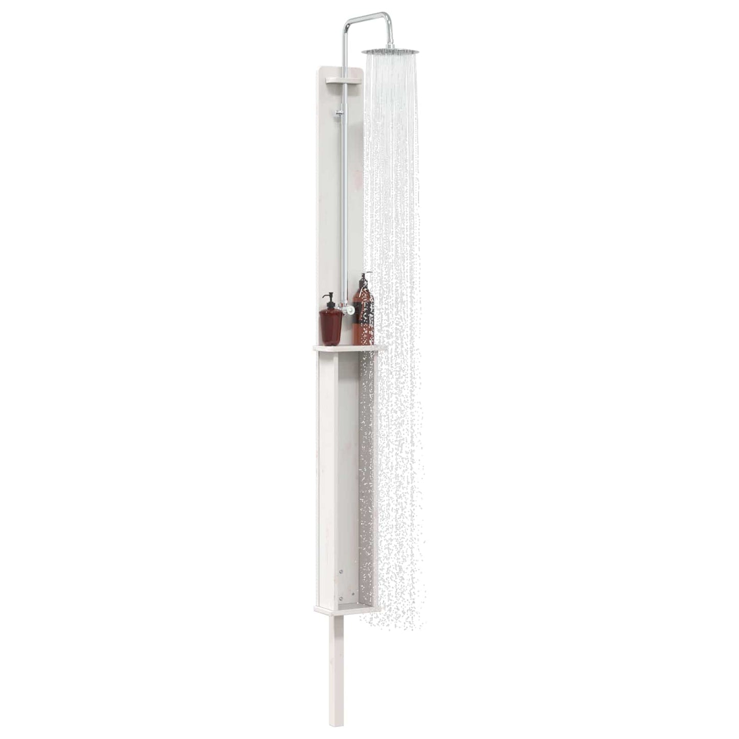 vidaXL Εξωτερικό ντους 246 cm Μασίφ ξύλο πεύκου και ανοξείδωτο ατσάλι