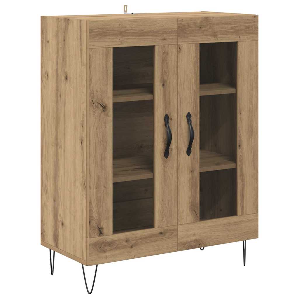 vidaXL Highboard 2 pcs Artisan Oak Μηχανική ξυλεία και γυαλί