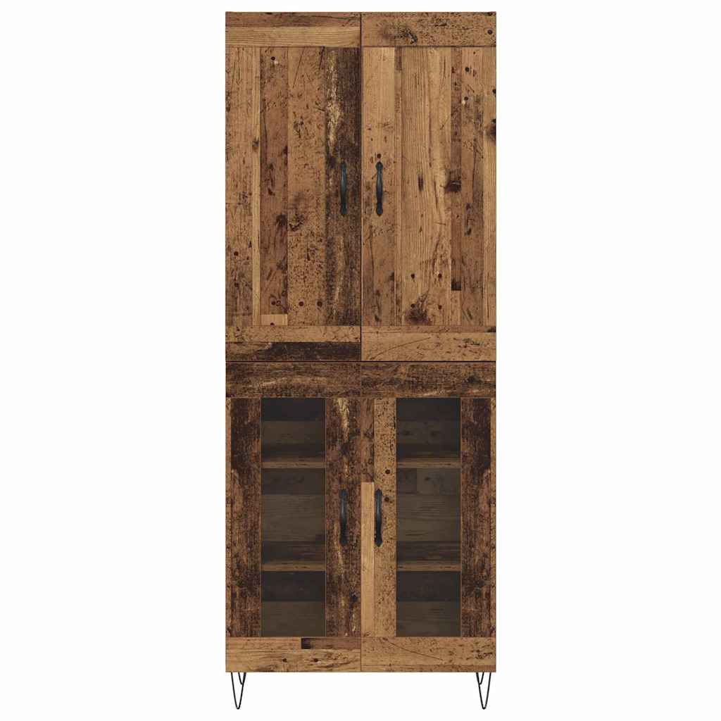 vidaXL Highboard Παλιό Ξύλο 69,5 x 34 x 180 εκ. Επεξεργασμένο ξύλο