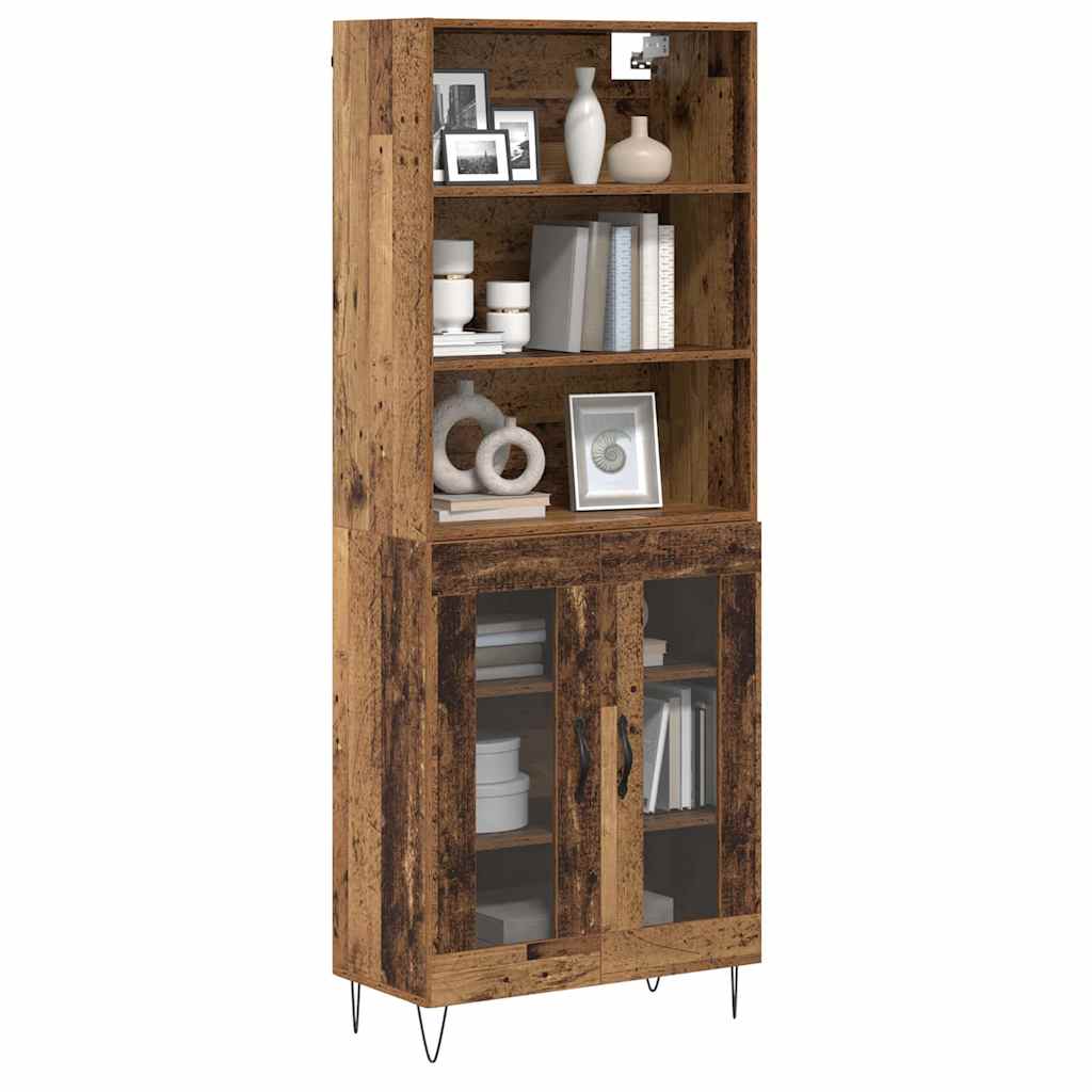 vidaXL Highboard 2 pcs Παλιό ξύλο Επεξεργασμένο ξύλο