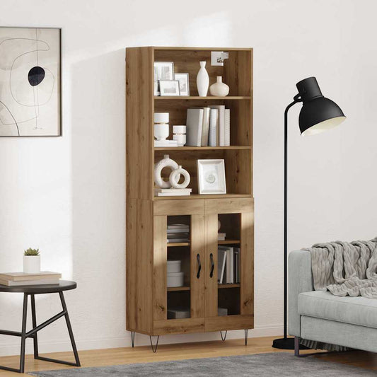vidaXL Highboard 2 pcs Artisan Oak Επεξεργασμένο ξύλο