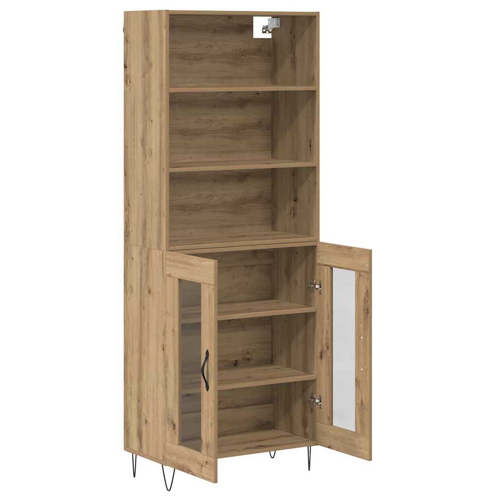 vidaXL Highboard 2 pcs Artisan Oak Επεξεργασμένο ξύλο