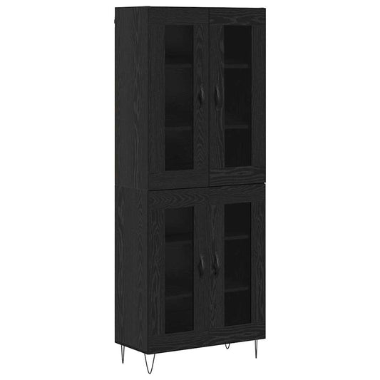 vidaXL Highboard Μαύρη Οξυά 69,5 x 34 x 180 εκ. Επεξεργασμένο ξύλο