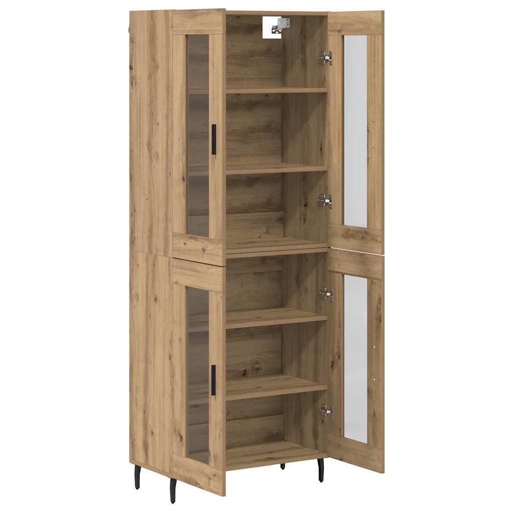 vidaXL Highboard 2 pcs Artisan Oak Σύνθετο Ξύλο και Γυαλί