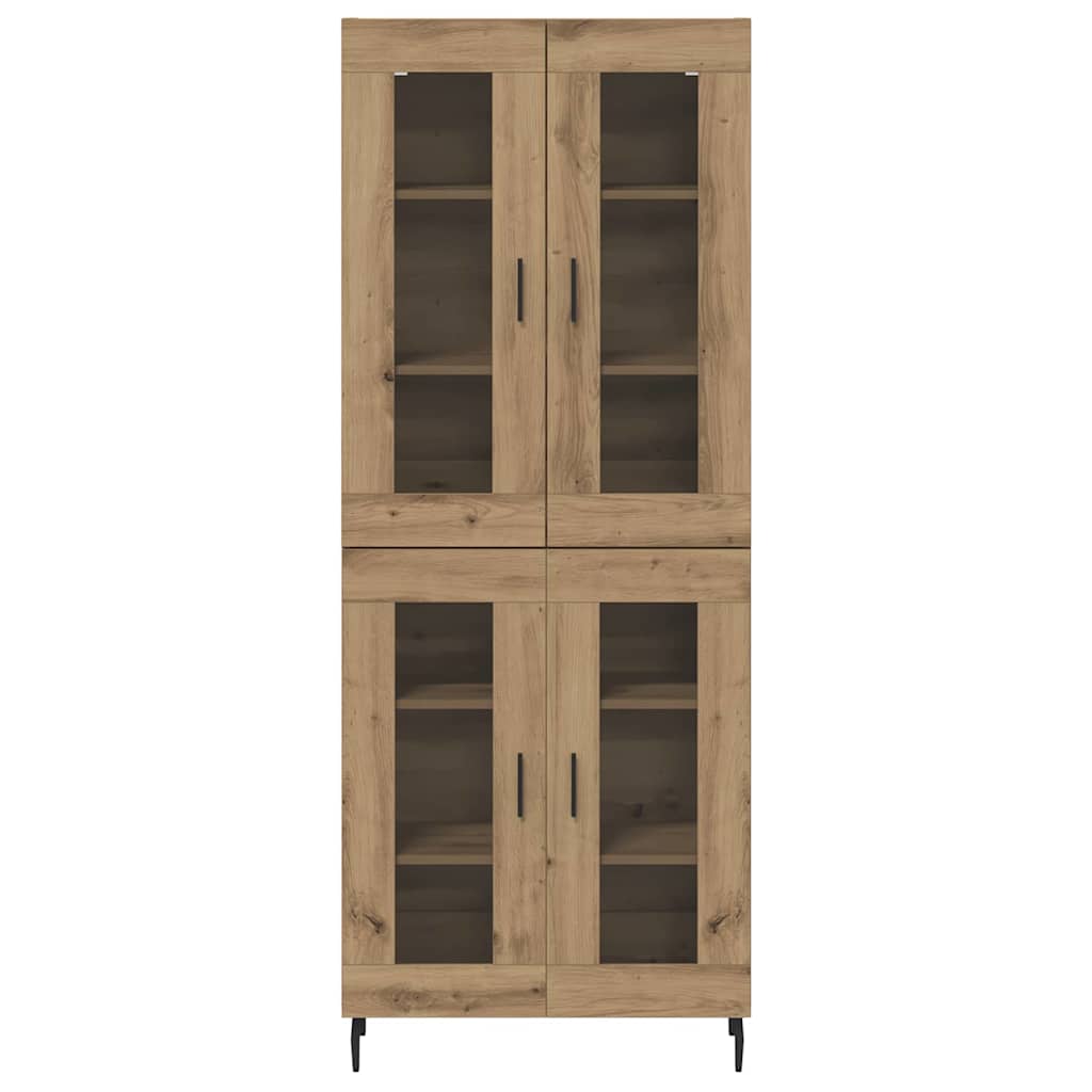 vidaXL Highboard 2 pcs Artisan Oak Σύνθετο Ξύλο και Γυαλί