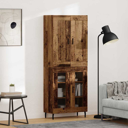 vidaXL Highboard 2 pcs Παλιό ξύλο Επεξεργασμένο ξύλο