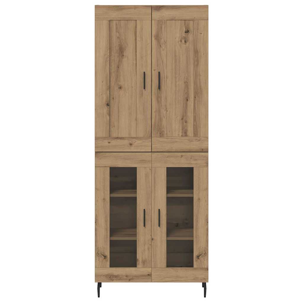 vidaXL Highboard 2 pcs Artisan Oak Σύνθετο Ξύλο και Γυαλί