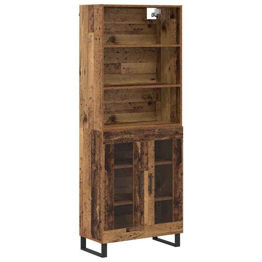 vidaXL Highboard 2 pcs Παλιό ξύλο Επεξεργασμένο ξύλο