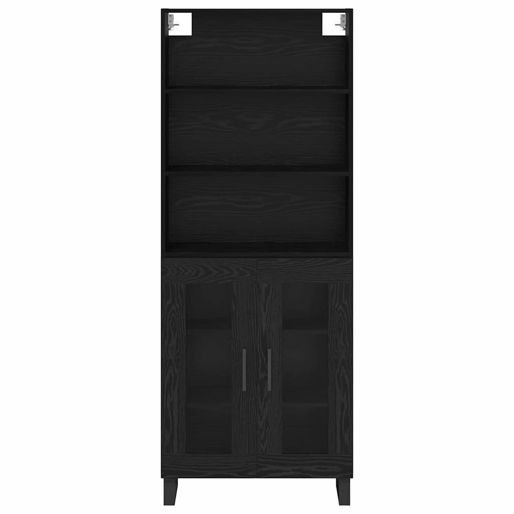 vidaXL Highboard Μαύρη Οξυά 69,5 x 34 x 180 εκ. Επεξεργασμένο ξύλο