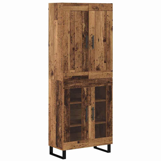 vidaXL Highboard Παλιό ξύλο 69,5 x 34 x 180 εκ. Επεξεργασμένο ξύλο