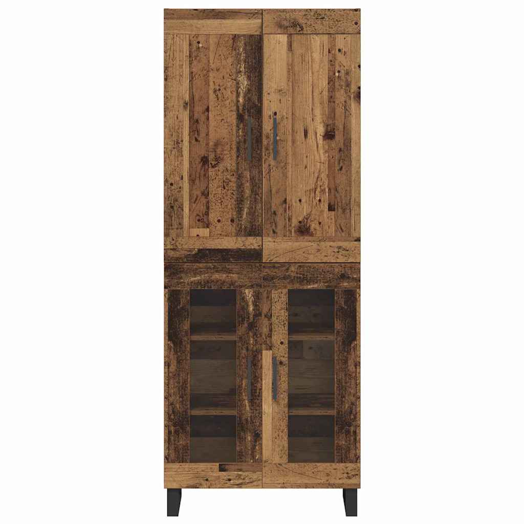 vidaXL Highboard Παλιό ξύλο 69,5 x 34 x 180 εκ. Επεξεργασμένο ξύλο