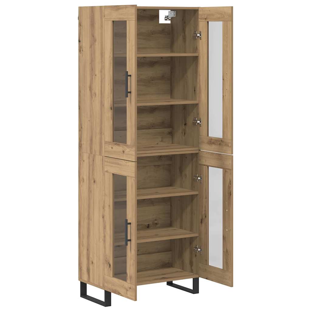 vidaXL Highboard 2 pcs Artisan Oak Σύνθετο Ξύλο και Γυαλί