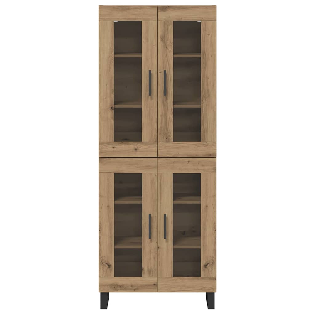 vidaXL Highboard 2 pcs Artisan Oak Σύνθετο Ξύλο και Γυαλί