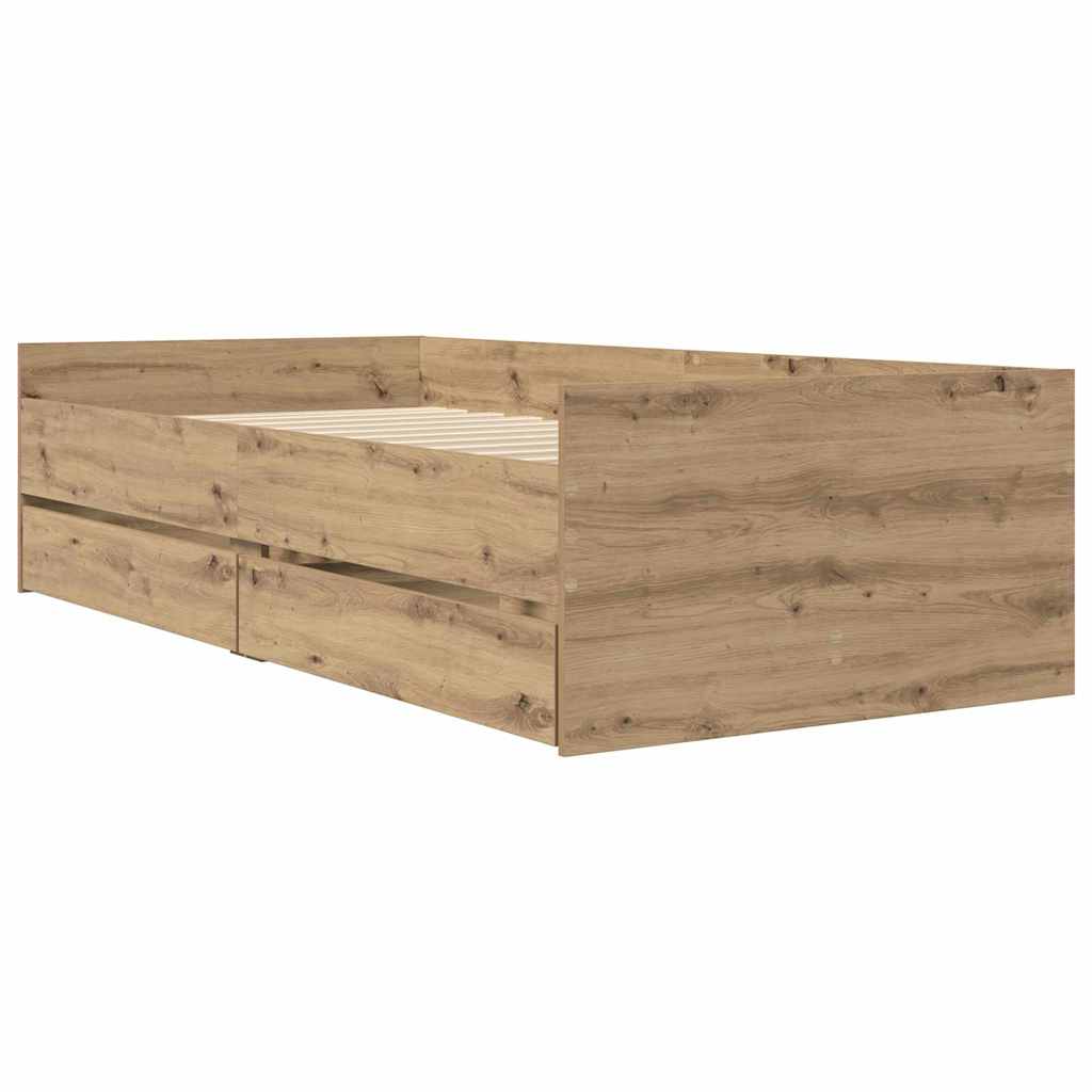 vidaXL Σκελετός Κρεβατιού με συρτάρι Artisan Oak 100 x 200 cm