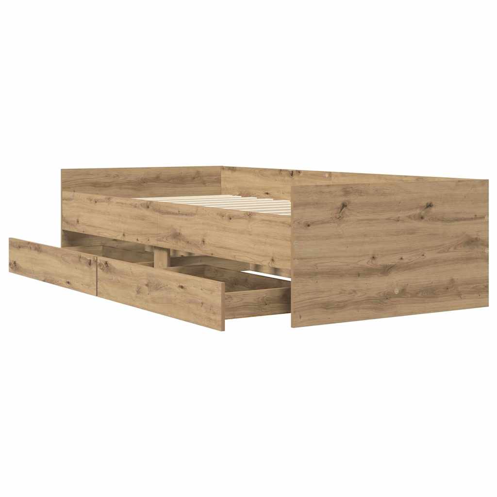 vidaXL Σκελετός Κρεβατιού με συρτάρι Artisan Oak 100 x 200 cm
