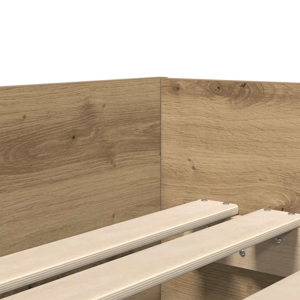 vidaXL Σκελετός Κρεβατιού Artisan Oak 90 x 200 cm Στερεά ξυλεία πεύκου