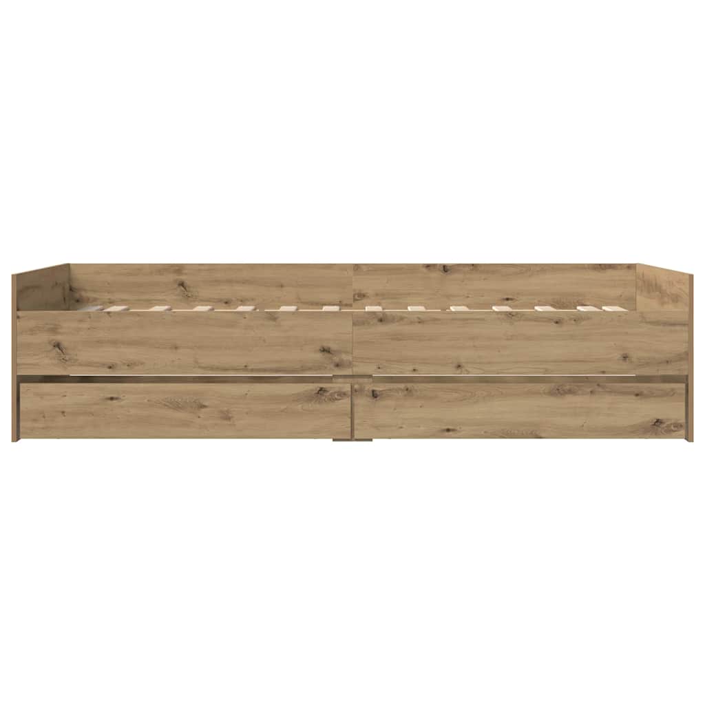 vidaXL Σκελετός Κρεβατιού Artisan Oak 90 x 200 cm Στερεά ξυλεία πεύκου
