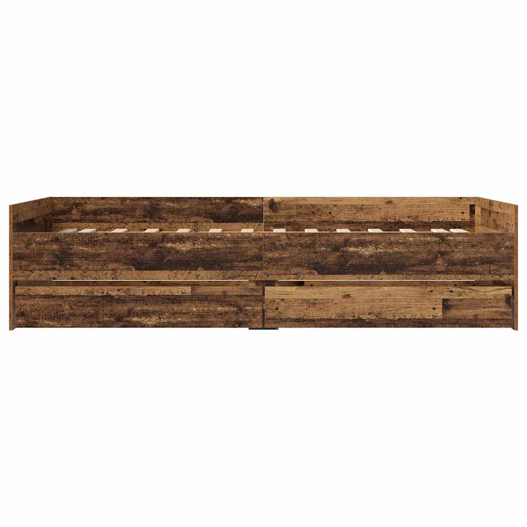 vidaXL Σκελετός Κρεβατιού Παλιό Ξύλο 90 x 190 cm Στερεά ξυλεία πεύκου