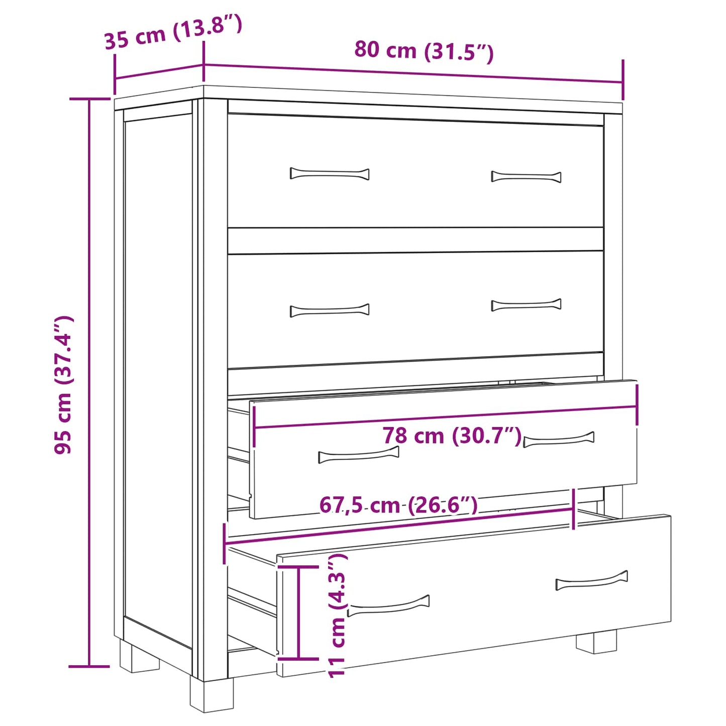 vidaXL Ντουλαπιού με συρτάρι με αποθήκευση Καφέ Επεξεργασμένο ξύλο