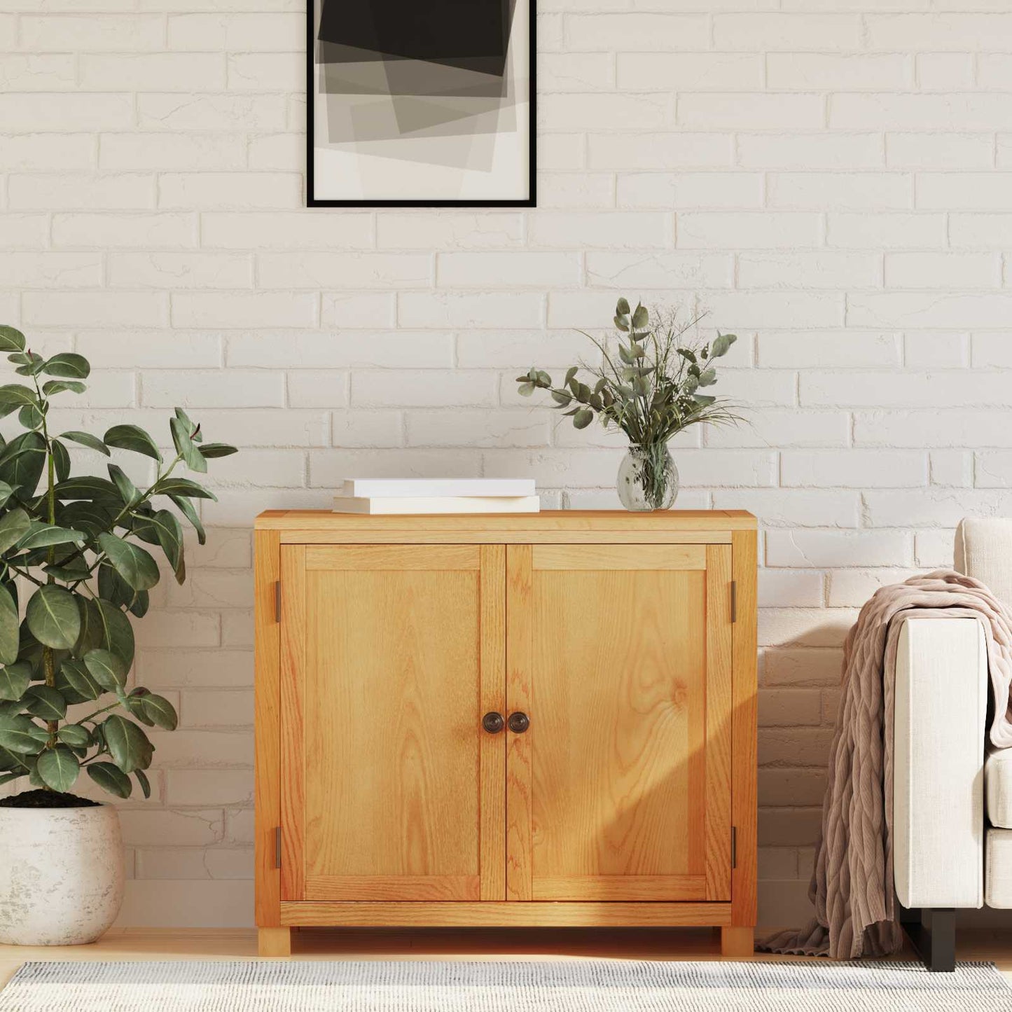 vidaXL Ντουλαπιού με αποθήκευση με πόρτα Καφέ Επεξεργασμένο ξύλο