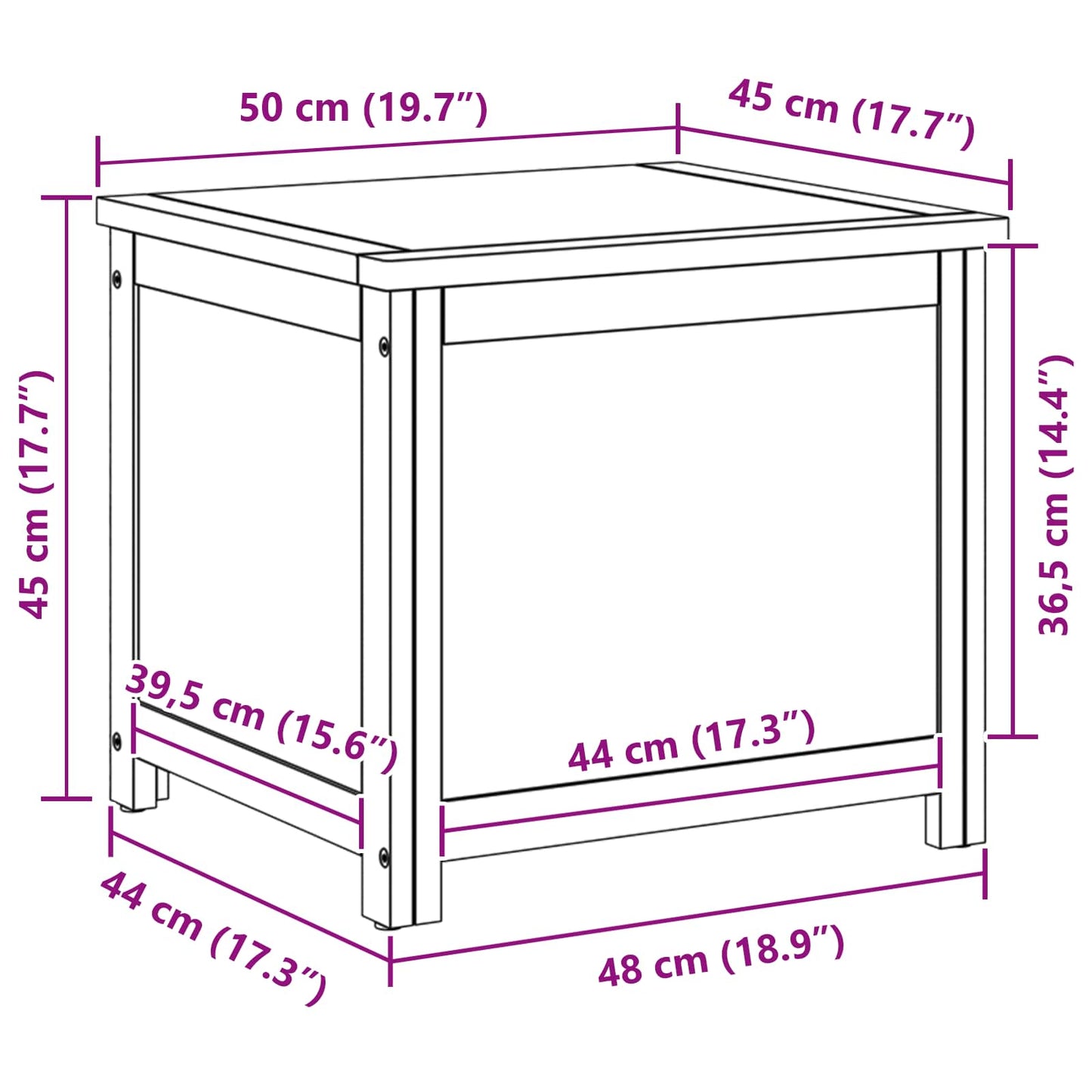 vidaXL Κουτί αποθήκευσης Μονόχρωμο
