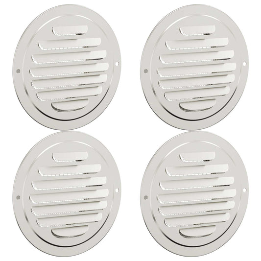 vidaXL Καπάκια Αερισμού 4 pcs Ασημί 80 mm Ανοξείδωτο ατσάλι