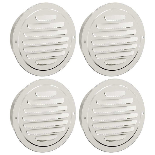 vidaXL Καπάκια Αερισμού 4 pcs Ασημί 125 mm Ανοξείδωτο ατσάλι