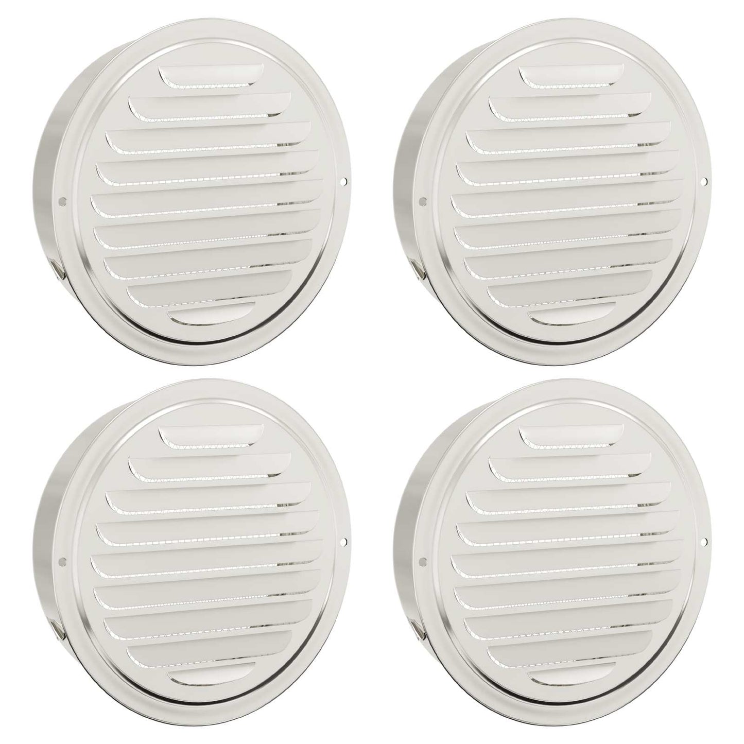 vidaXL Καπάκια Αερισμού 4 pcs Ασημί 150 mm Ανοξείδωτο ατσάλι