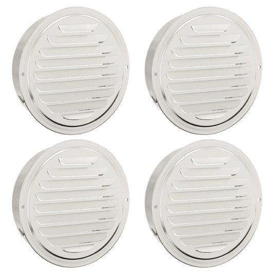 vidaXL Καπάκια Αερισμού 4 pcs Ασημί 150 mm Ανοξείδωτο ατσάλι