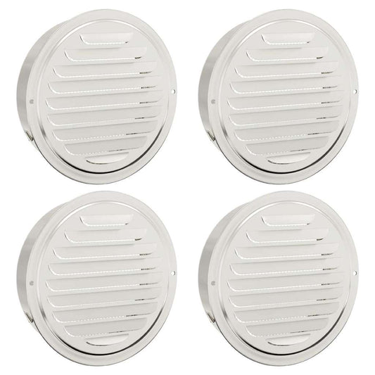 vidaXL Καπάκια Αερισμού 4 pcs Ασημί 200 mm Ανοξείδωτο ατσάλι
