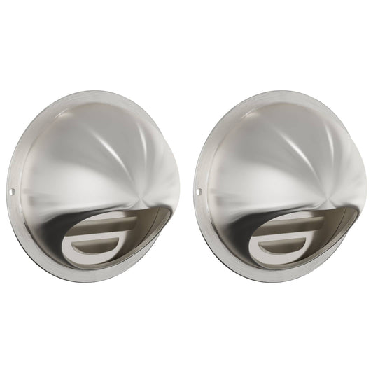 vidaXL Καπάκια Αερισμού 2 pcs Ασημί 80 mm Ανοξείδωτο ατσάλι
