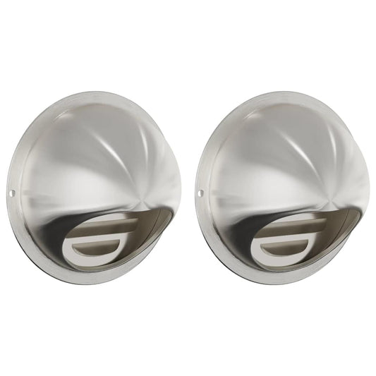 vidaXL Καπάκια Αερισμού 2 pcs Ασημί 100 mm Ανοξείδωτο ατσάλι