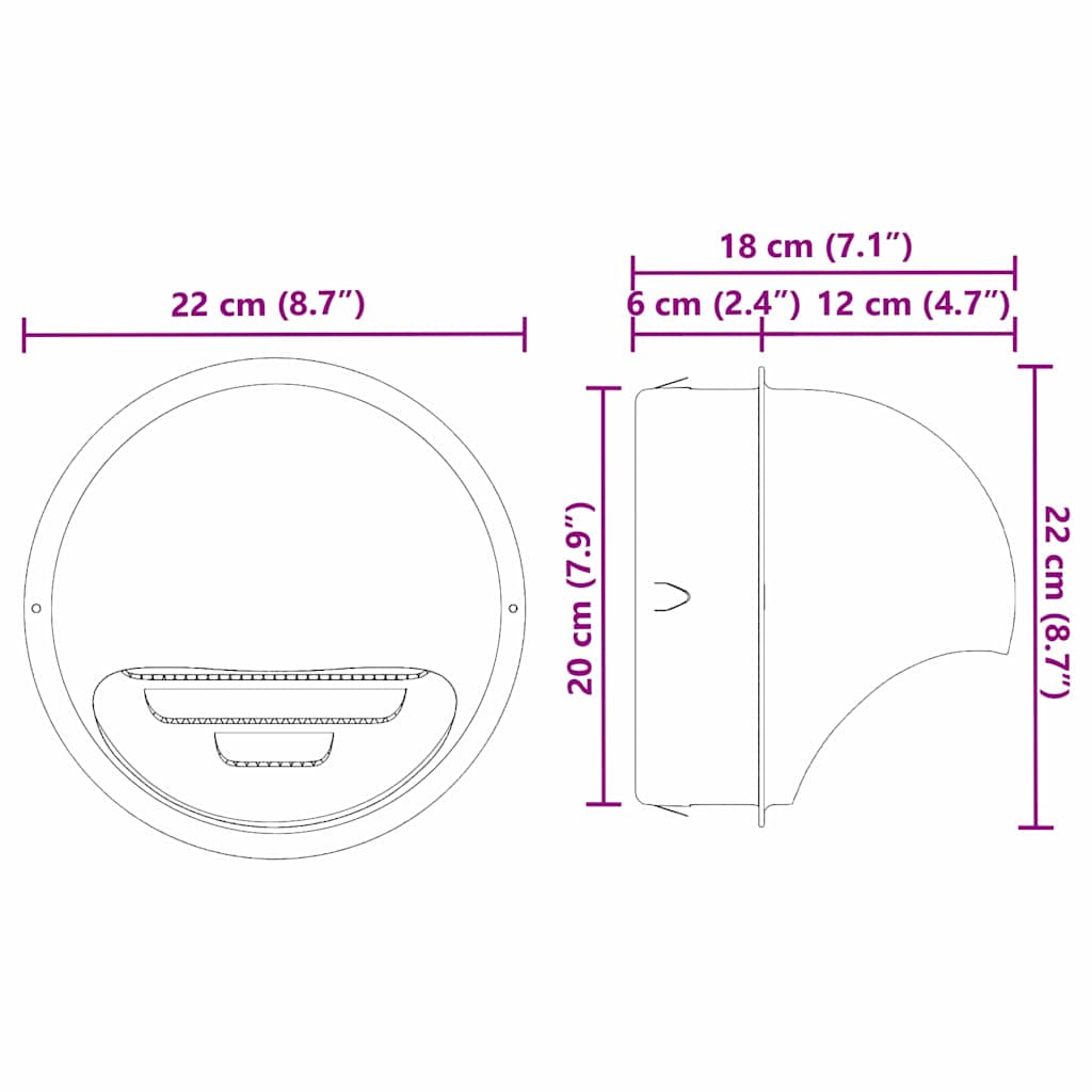 vidaXL Καπάκια Αερισμού 2 pcs Ασημί 200 mm Ανοξείδωτο ατσάλι