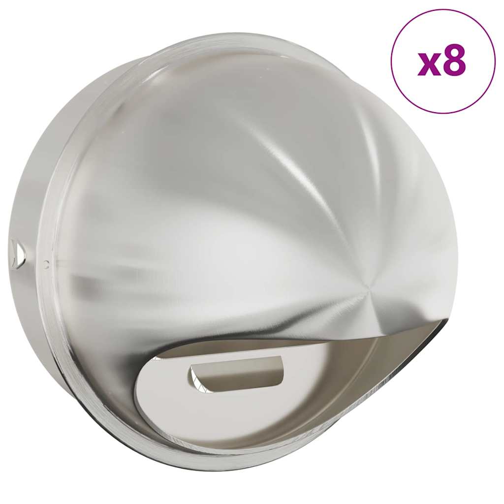 vidaXL Καπάκια Αερισμού 8 pcs Ασημί 200 mm Ανοξείδωτο ατσάλι