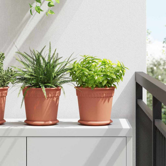 vidaXL Στρογγυλή Γλάστρα Λουλουδιών 6 pcs Κεραμιδί Ø 19 x 16 εκ